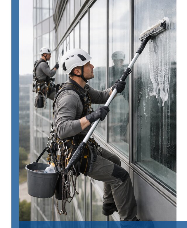 Высотная мойка сплошного остекления с выездом в Петрозаводске