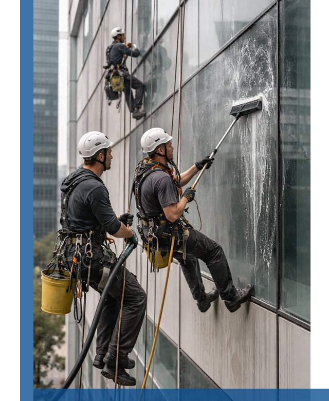 Профессиональная высотная мойка фасадов зданий в Петрозаводске
