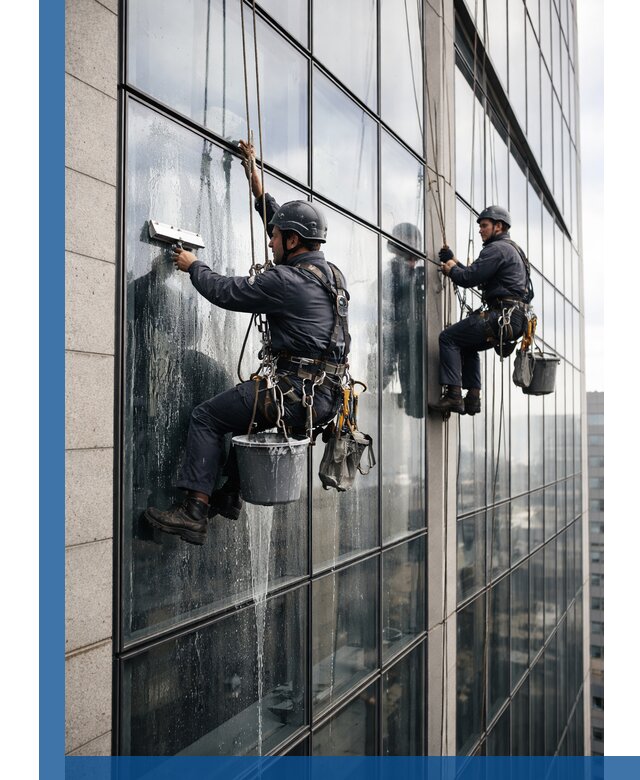 Профессиональная мойка стеклянных фасадов зданий в Петрозаводске