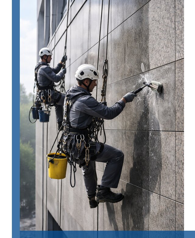 Профессиональная мойка фасада из керамогранита в Петрозаводске