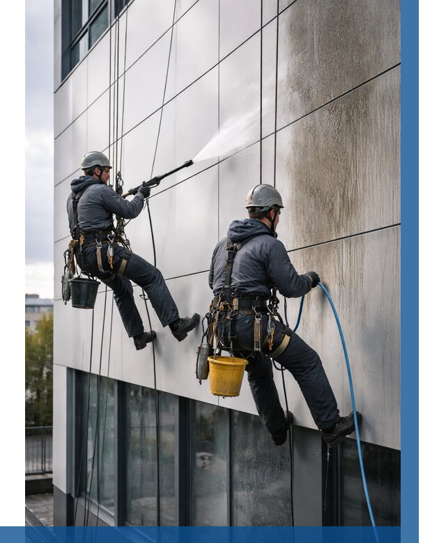 Мойка фасада из композита в Петрозаводске по цене от 305 р. | ВЫСОТНИК-Птр