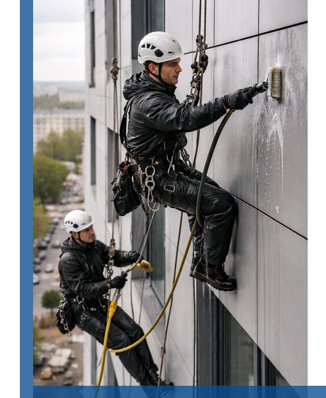 Профессиональная мойка фасада из композита в Петрозаводске