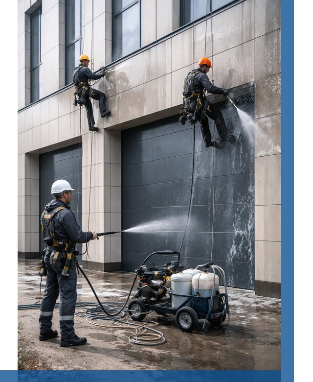 Послестроительная мойка фасада в Петрозаводске от 305 р. | ВЫСОТНИК-Птр