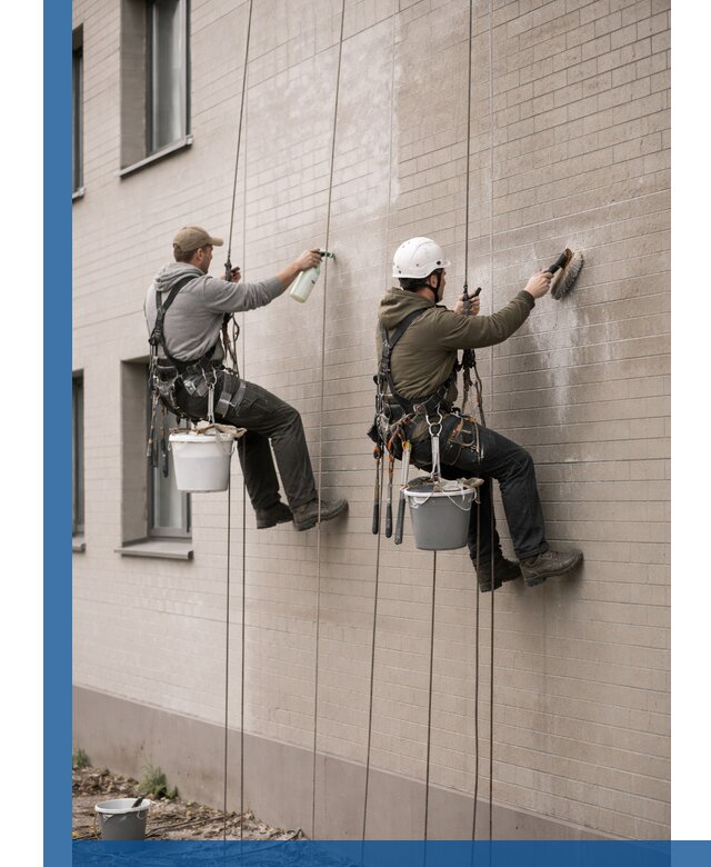 Удаление высолов с фасада зданий в Петрозаводске без повреждений и следов