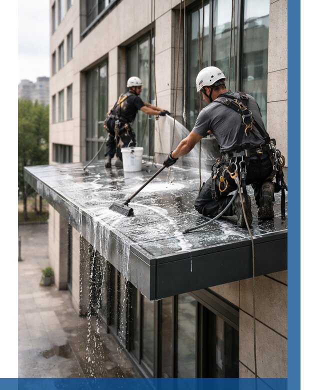 Мойка козырьков и навесов в Петрозаводске от 3553 р. | ВЫСОТНИК-Птр