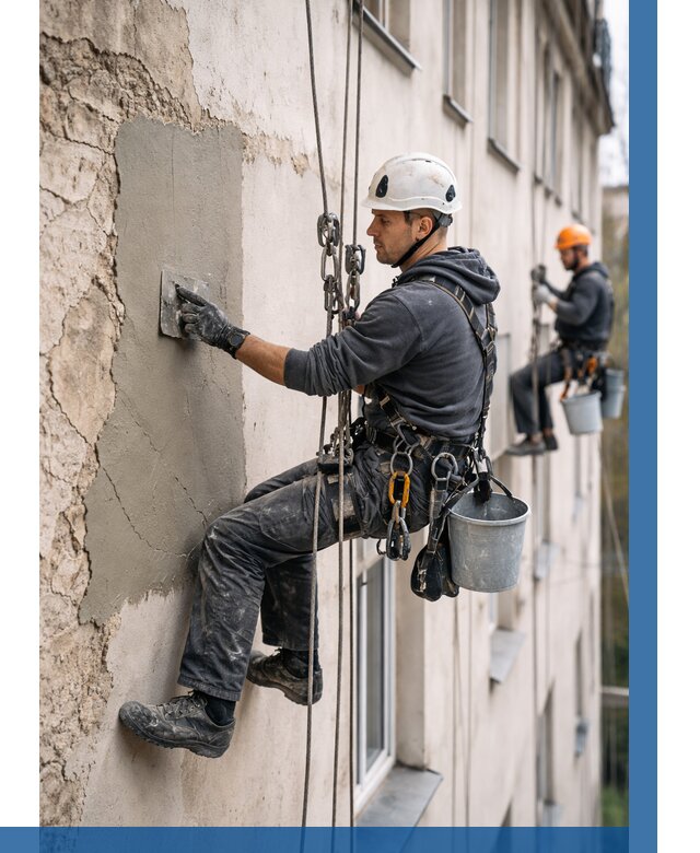 Восстановление штукатурки фасада в Петрозаводске от 1218 р. | ВЫСОТНИК-Птр