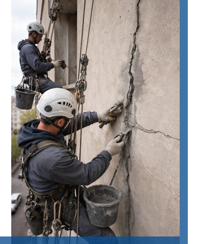 Заделка трещин на фасаде в Петрозаводске от 914 р. | ВЫСОТНИК-Птр