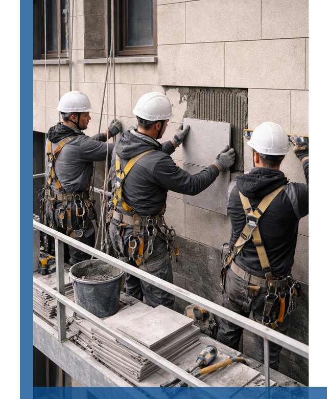 Ремонт облицовки фасада плиткой в Петрозаводске с гарантией