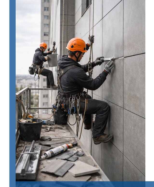 Профессиональный ремонт фасада из керамогранита в Петрозаводске