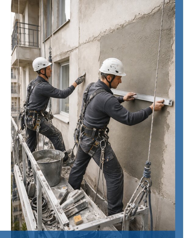 Штукатурка фасада на высоте в Петрозаводске от 914 р. | ВЫСОТНИК-Птр