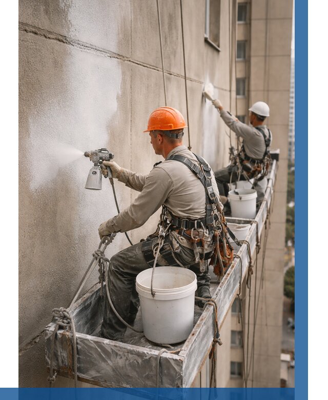 Грунтовка фасада на высоте в Петрозаводске от 122 р. | ВЫСОТНИК-Птр