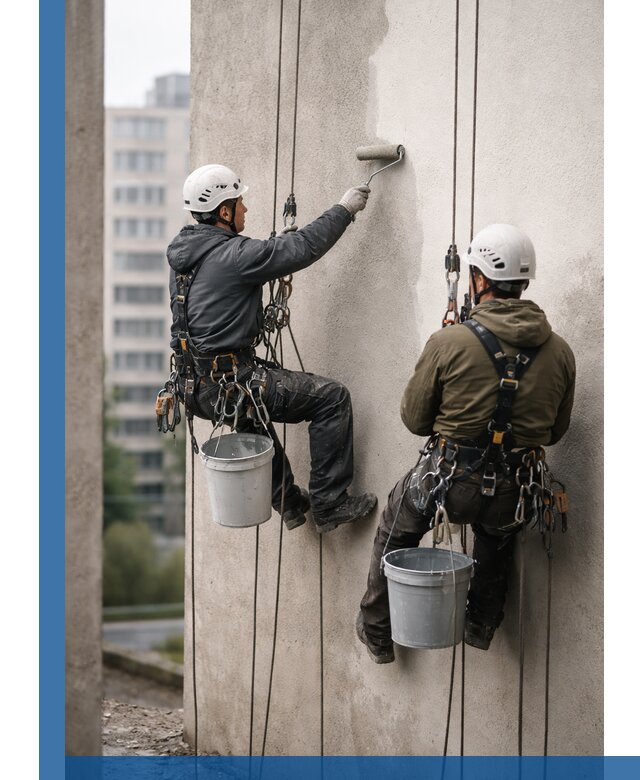 Покраска фасадов высотными альпинистами в Петрозаводске с гарантией