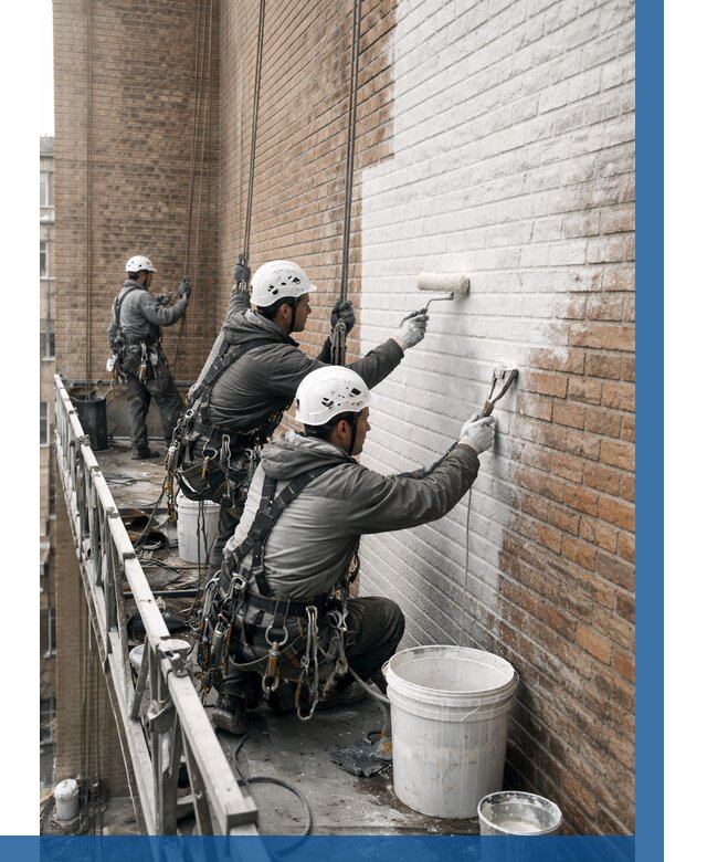 Покраска кирпичного фасада в Петрозаводске от 355 р. | ВЫСОТНИК-Птр