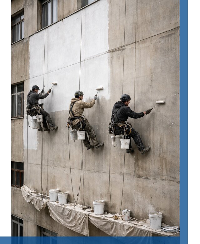 Покраска бетонного фасада в Петрозаводске от 355 р за м2 | ВЫСОТНИК-Птр