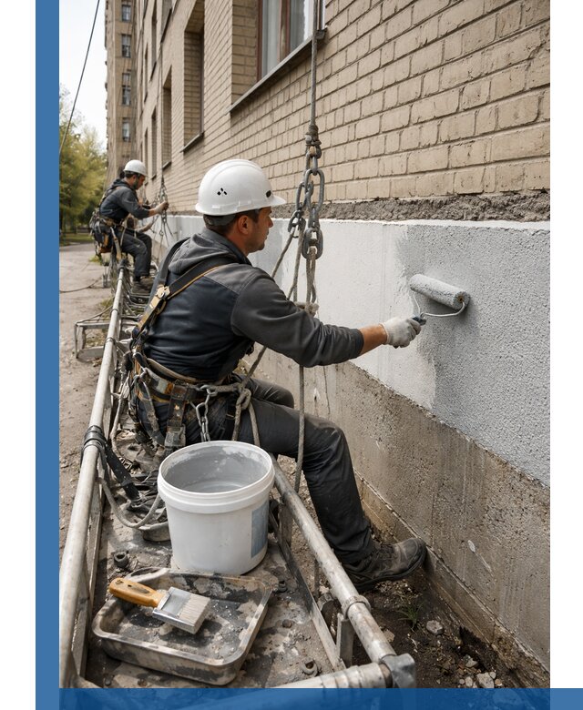 Окраска цоколя здания в Петрозаводске профессионально и надежно