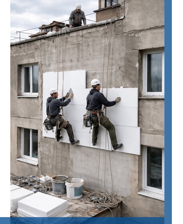 Утепление фасада пенополистиролом в Петрозаводске от 1827 р. | ВЫСОТНИК-Птр