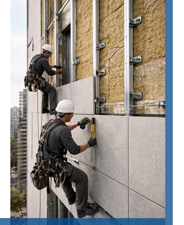 Монтаж вентилируемого фасада в Петрозаводске от 3553 р. | ВЫСОТНИК-Птр