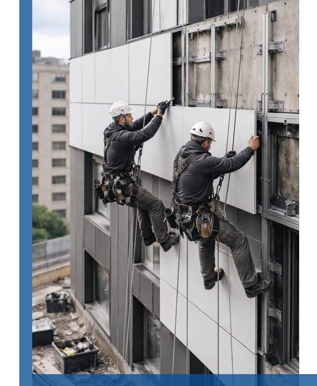 Монтаж композитных панелей фасада в Петрозаводске под ключ