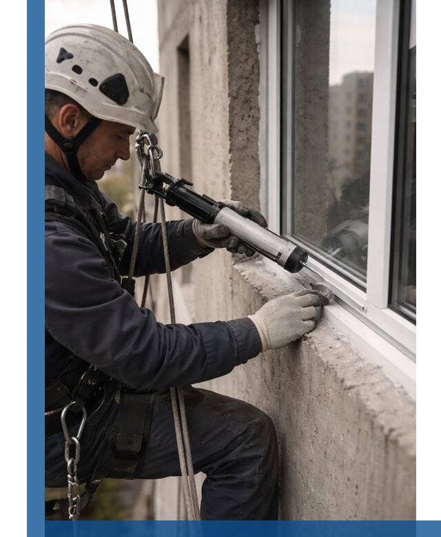 Герметизация оконных швов снаружи в Петрозаводске профессионально