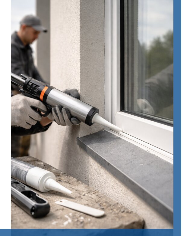 Герметизация монтажных швов окон в Петрозаводске от 660 р. | ВЫСОТНИК-Птр