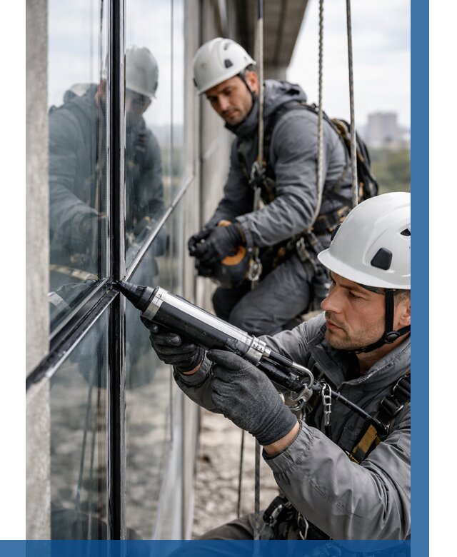 Герметизация витражных швов в Петрозаводске от 660 р. | ВЫСОТНИК-Птр