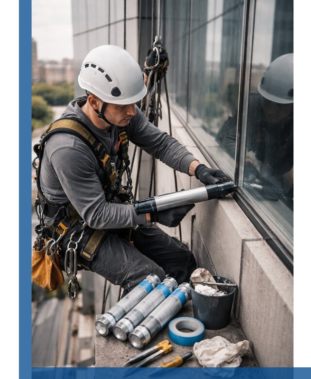 Герметизация стыков витража в Петрозаводске для герметичных фасадов