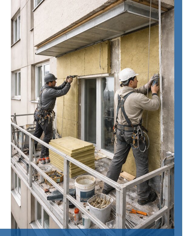 Утепление балкона снаружи в Петрозаводске от 1624 р. под ключ ВЫСОТНИК-Птр