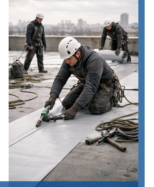 Ремонт мембранной кровли в Петрозаводске от 1827 р./м2 | ВЫСОТНИК-Птр