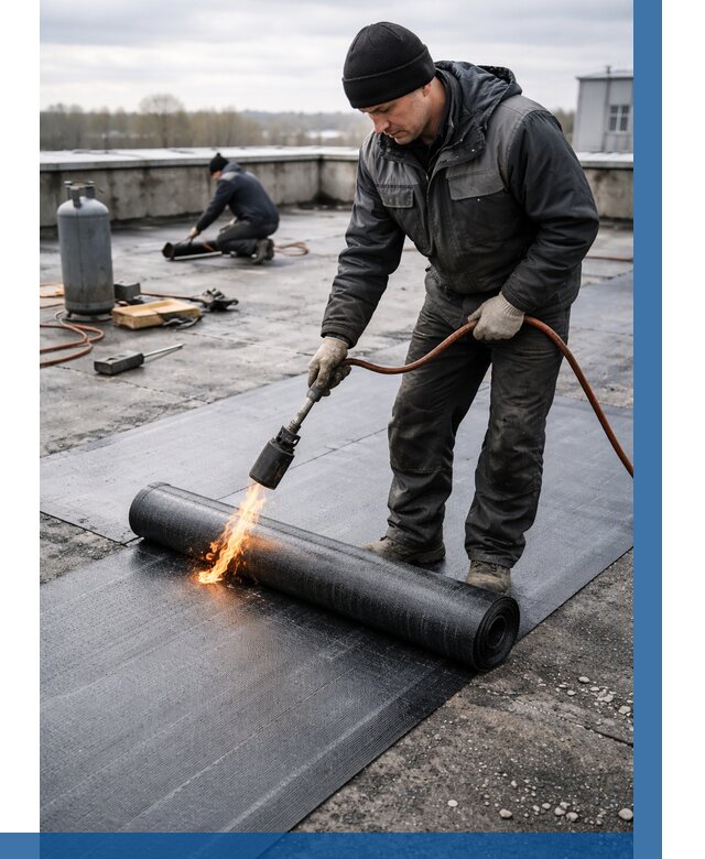 Ремонт наплавляемой кровли в Петрозаводске от 711 р. | ВЫСОТНИК-Птр