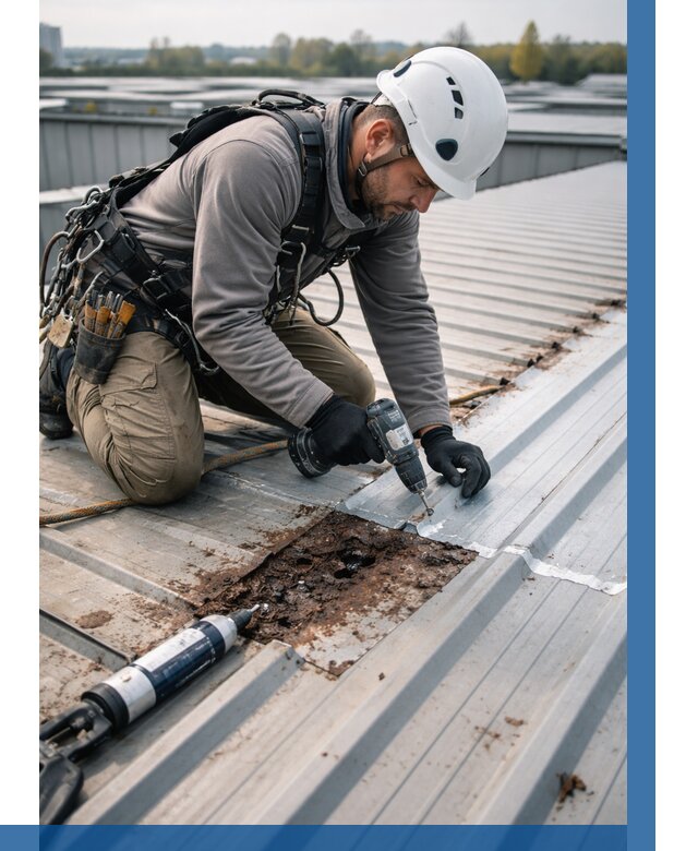 Ремонт профнастила на кровле в Петрозаводске от 711 р. | ВЫСОТНИК-Птр