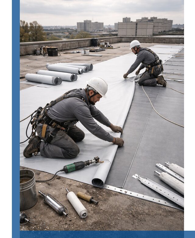 Монтаж мембранной кровли в Петрозаводске для промышленных зданий