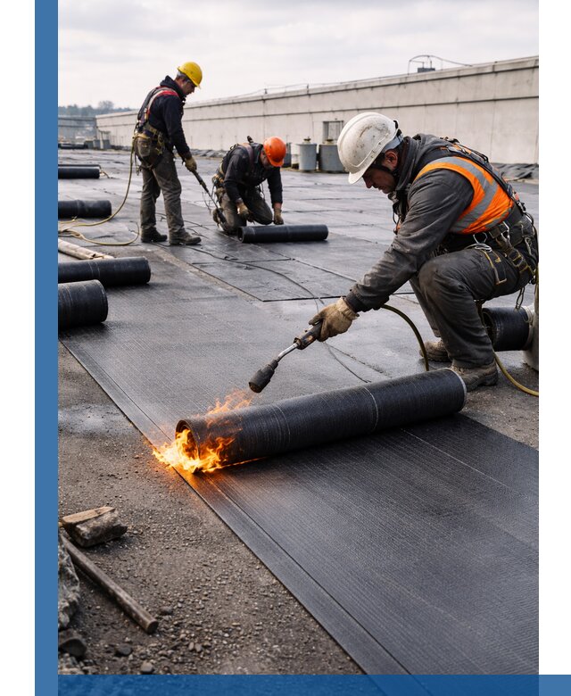 Монтаж наплавляемой кровли в Петрозаводске профессионально