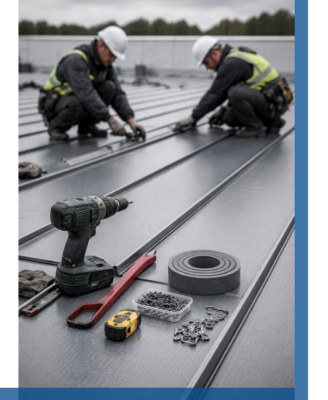 Монтаж фальцевой кровли в Петрозаводске от 1827 р. | ВЫСОТНИК-Птр