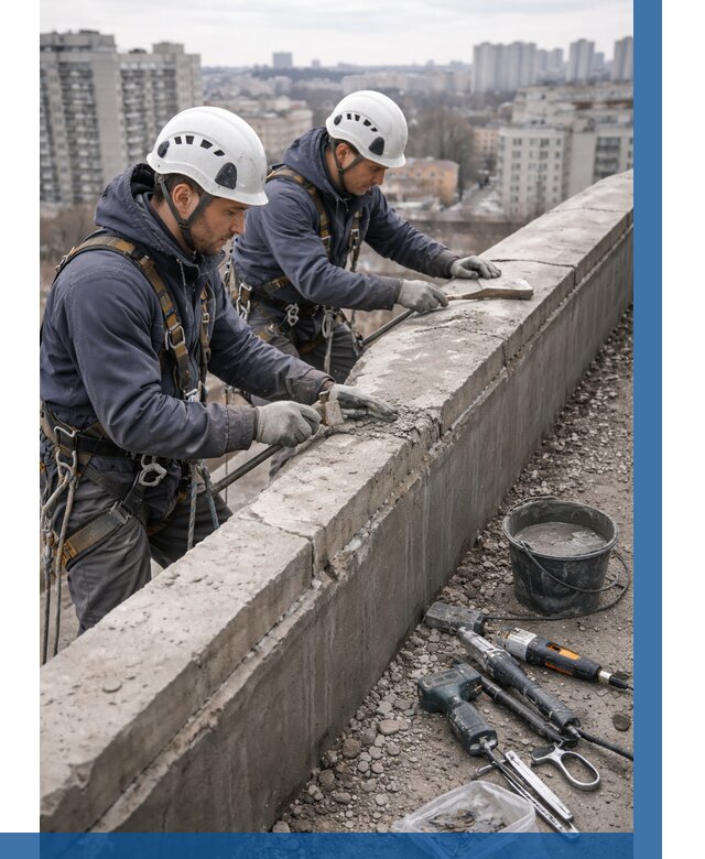 Ремонт парапета на кровле в Петрозаводске от 1523 р. | ВЫСОТНИК-Птр