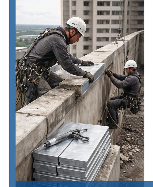 Замена парапетных крышек и установка новых в Петрозаводске