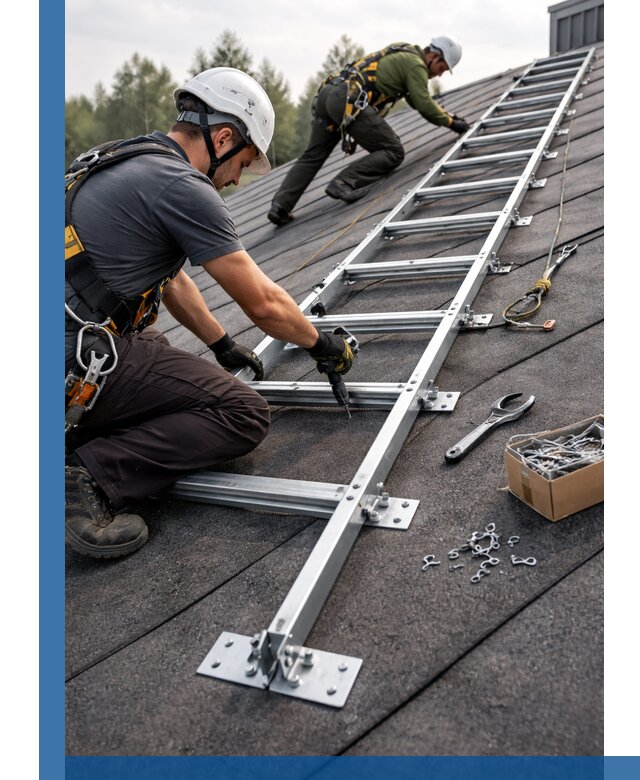 Профессиональный монтаж кровельной лестницы в Петрозаводске под ключ