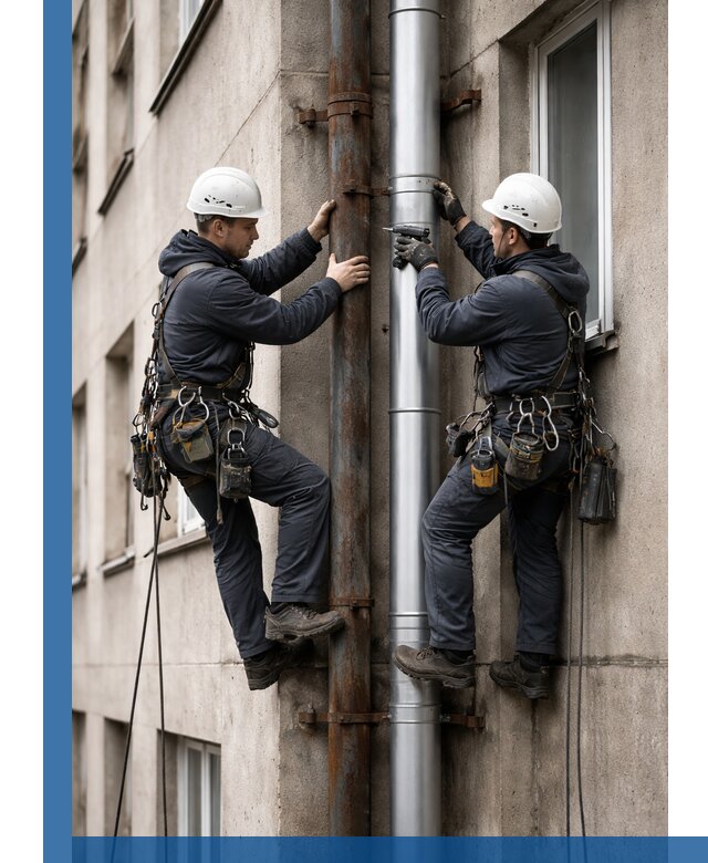 Замена водосточных труб в Петрозаводске: монтаж и демонтаж под ключ
