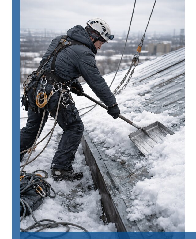 Профессиональная очистка кровли от снега и наледи в Петрозаводске