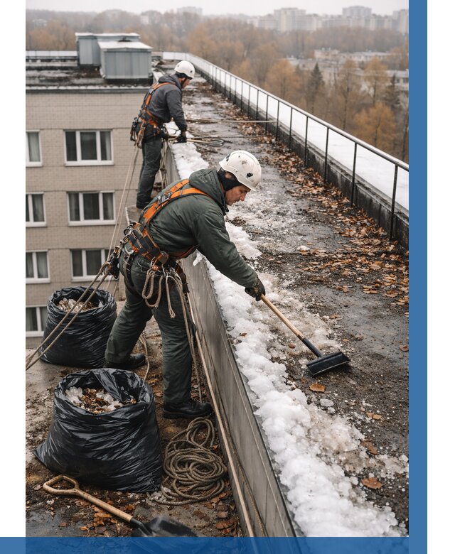 Очистка кровли по периметру в Петрозаводске от 558 р. | ВЫСОТНИК-Птр