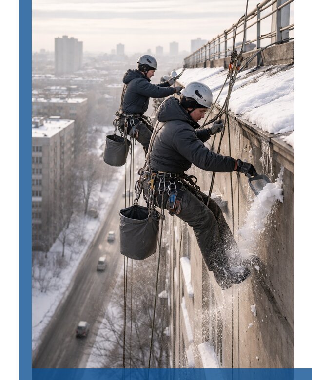 Очистка карнизов от снега в Петрозаводске профессионально и безопасно