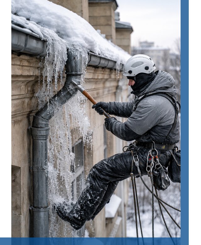 Очистка водостоков от льда в Петрозаводске от 3553 р. | ВЫСОТНИК-Птр