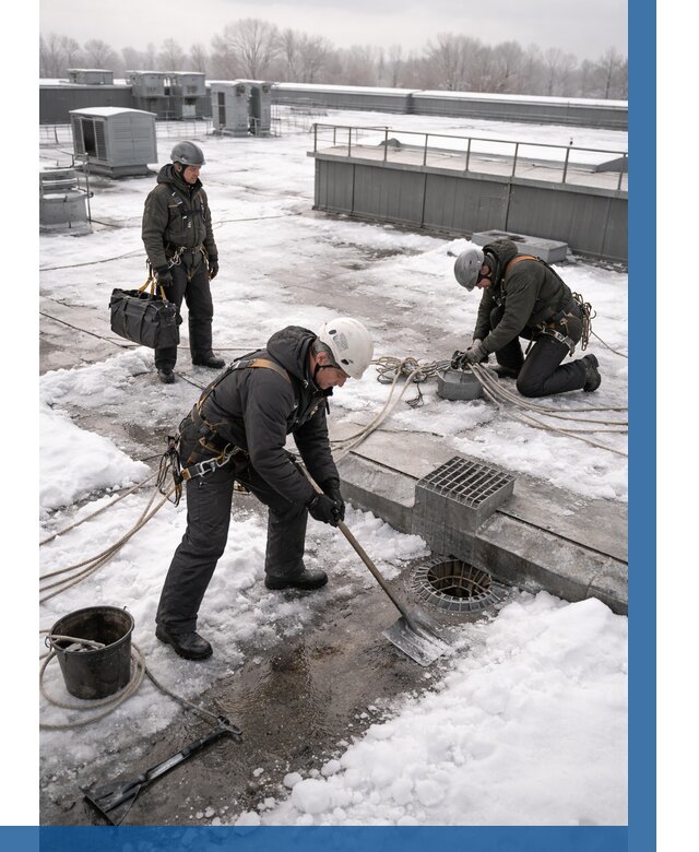 Абонентское обслуживание кровли зимой в Петрозаводске от 8120 р. | ВЫСОТНИК-Птр