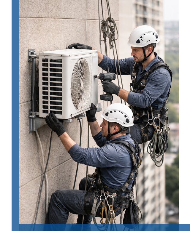 Монтаж внешнего блока кондиционера в Петрозаводске установка и крепление