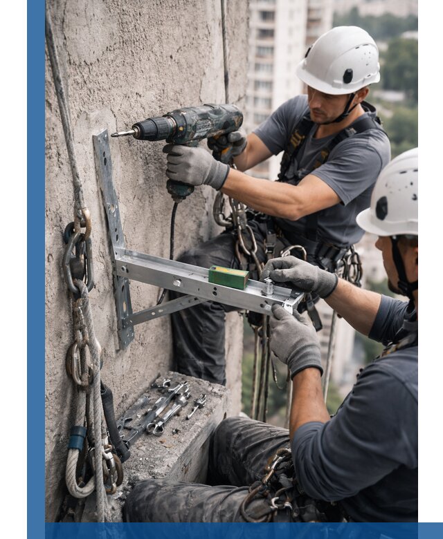Установка кронштейнов кондиционера и крепежа в Петрозаводске