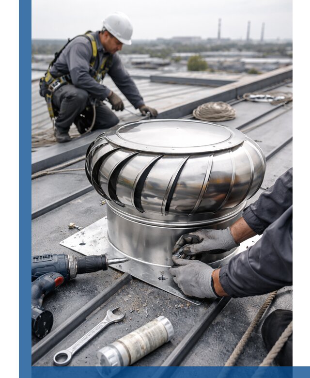 Установка дефлекторов на кровле в Петрозаводске профессионально