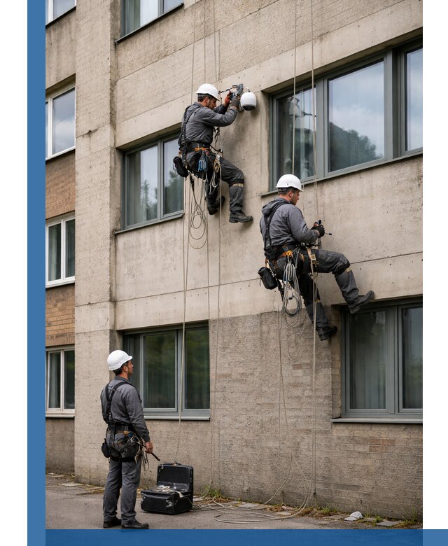 Монтаж фасадных камер видеонаблюдения в Петрозаводске под ключ