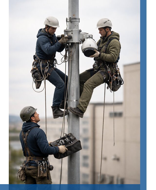 Установка видеокамер на мачте в Петрозаводске от 8628 р. | ВЫСОТНИК-Птр