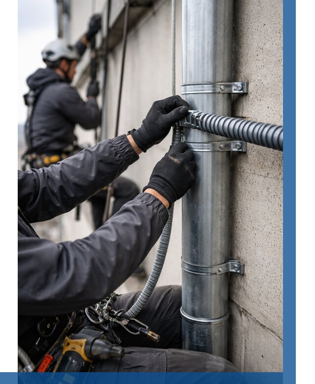 Монтаж гофры для кабеля в Петрозаводске от 305 р. | ВЫСОТНИК-Птр