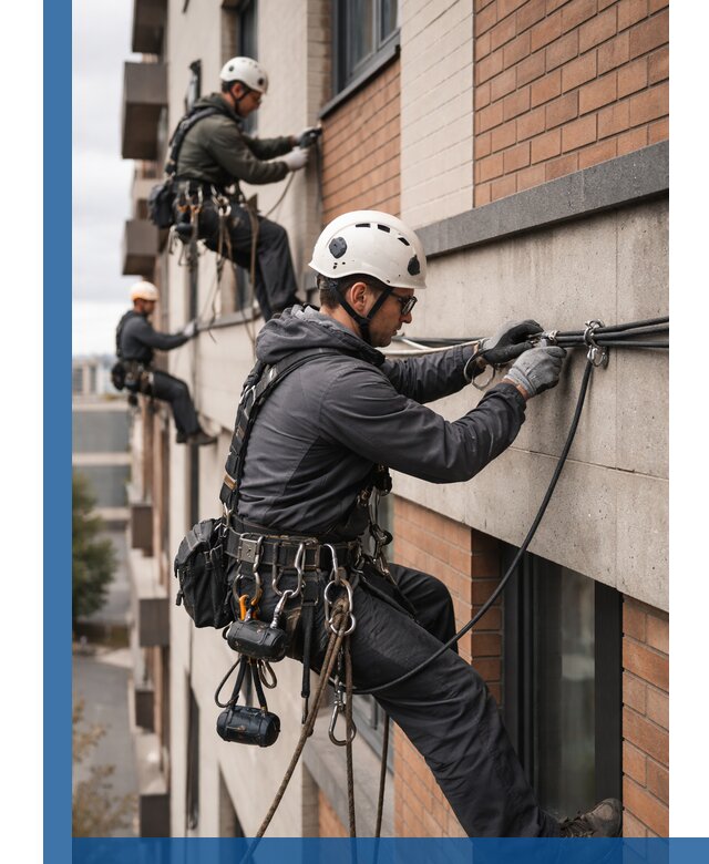 Крепление кабеля на фасаде монтаж и крепеж в Петрозаводске