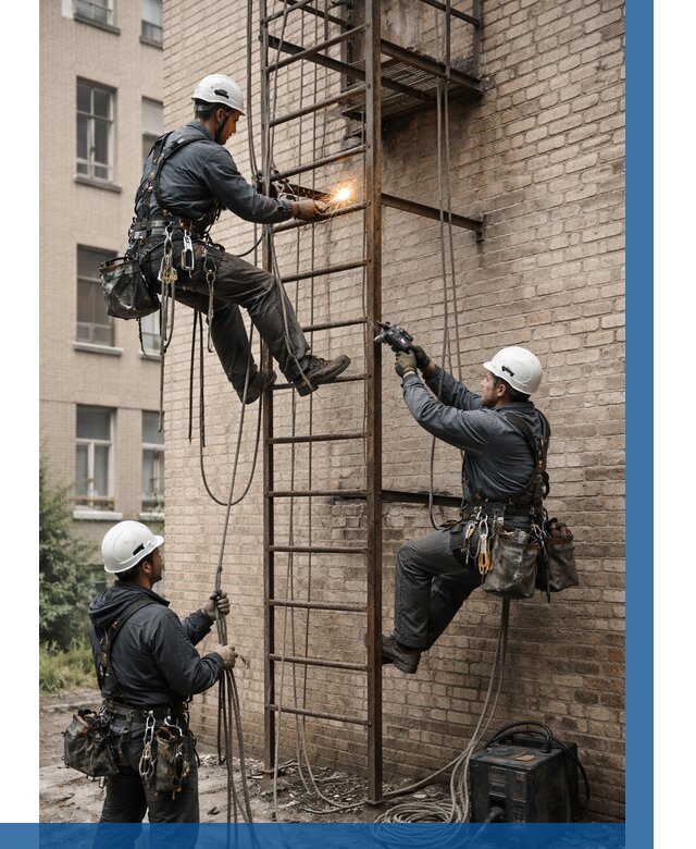 Ремонт пожарной лестницы в Петрозаводске от 7613 р. | ВЫСОТНИК-Птр